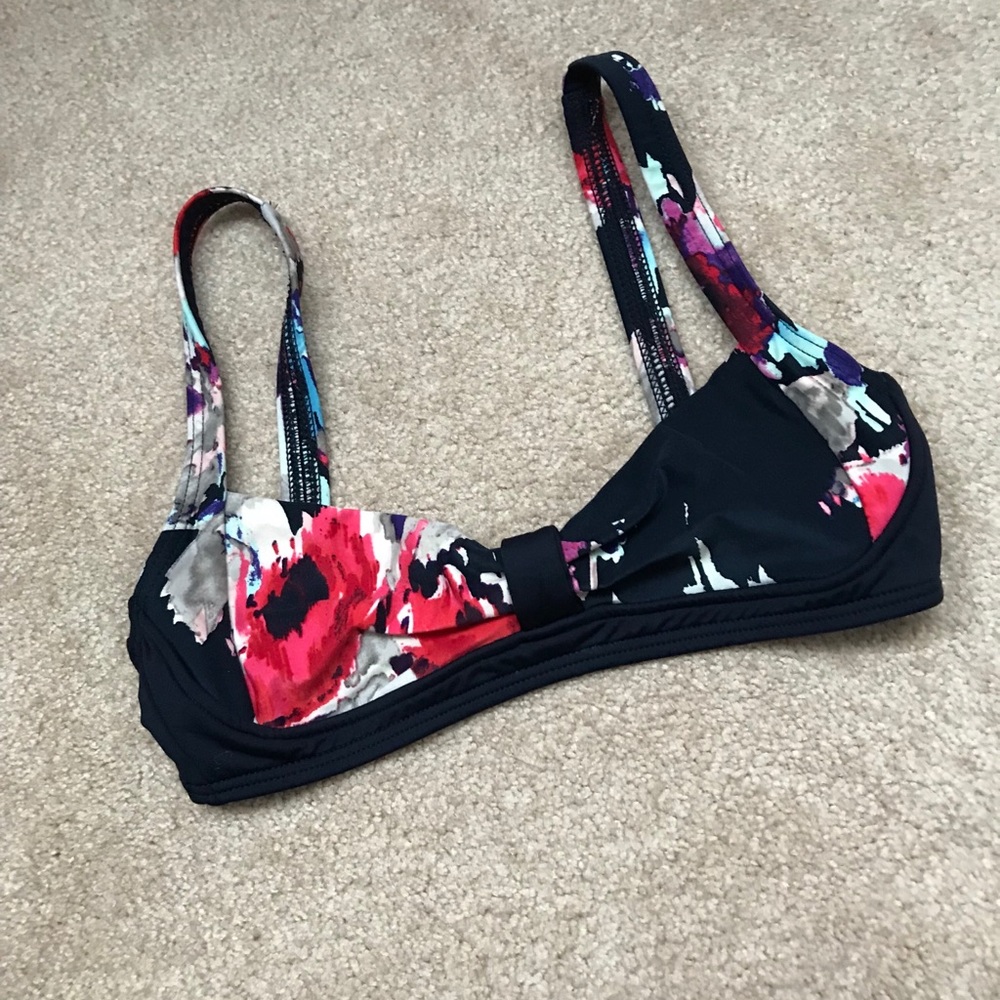Kate Spade Navy Blue Floral Bikini Top